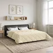 vidaXL Poletna odeja krema 200 x 200 cm Mikrofibra in Teddy flis