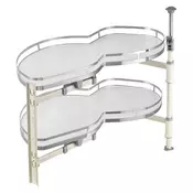 VEVOR Organizator za kotno omaro 2-nadstropna izvlečna vrtljiva pladenj 850x490x780 mm nastavljiv