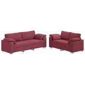 Sofa 2 pcs Vinska crvena 219 x 80 x 82 cm tkanina