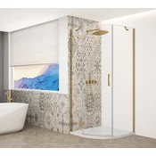 TRINITY GOLD MATT kvadrantna tuš kabina 900x900mm, prozorno steklo, levo - 90x90 cm - Gelco - TRINITY - 36 - Kvadrantne tuš kabine - 900 - 2000 - 900 - 8 - 14