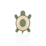 Silikonski leseni grizalo Turtle, Forest Green