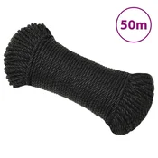 Vidaxl Delovna vrv črna 3 mm 50 m polipropilen