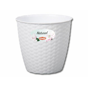 Stefanplast Prevleka za cvetlični lonec NATURAL bela plastika d19x18cm