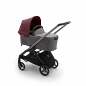Bugaboo Dragonfly s košaro - GRAPHITE/GREY MELANGE - DARK CHERRY