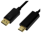 Kabel Logilink DisplayPort, DP/M na HDMI-A/M, 4K/30 Hz, črne barve, 1 m