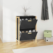 Ormaric za cipele crni 57,5x33x80 cm od konstruiranog drva