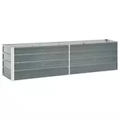 Povišena vrtna gredica od pocincanog celika 240x40x45 cm siva