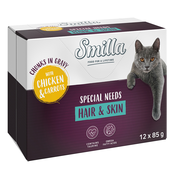 Varčno pakiranje Smilla koščki z zelenjavo 24 x 85 g - Hair & Skin piščanec in korenček