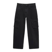 Pull&Bear Kargo kavbojke črn denim