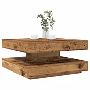 vidaXL Klubska mizica, vrtljiva za 360 stopinj, star les, 70x70x34,5 cm