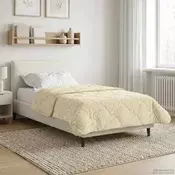 vidaXL Poletna odeja krema 155 x 220 cm Mikrofibra in Teddy flis