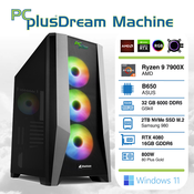 PCPLUS Dream Machine Ryzen 9 7900X 32GB 2TB NVMe SSD GeForce RTX 4080 16GB Windows 11 Home gaming desktop