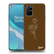 Silikonski črni ovitek za OnePlus 8T - Brown flowers
