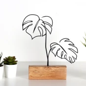 Aberto Design Leafs Dekoracija, 17x30x3.5 cm, Crna