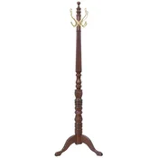 Casa Padrino luxury baroque mahogany coat rack dark brown/brass H. 183 cm - Baroque style solid wood clothes rack - Baroque wardrobe furniture