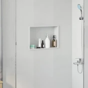 vidaXL Tuš niša Bela 45 x 30 x 9.5 cm Nerjaveče jeklo