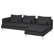SÖDERHAMN Sofa 4-sed i lenjivac, i bez stranice Fridtuna/tamnosiva