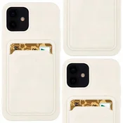 Denarnica ovitek Hurtel Card Case za Samsung Galaxy A72 4G, silikonski, z režo za kartico, bela