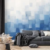 Samolepilna fototapeta abstraktne modre geometrijske ploskve - 441x297