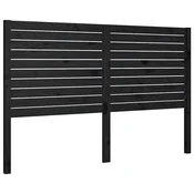 Vidaxl Posteljno vzglavje črno 126x4x100 cm trdna borovina