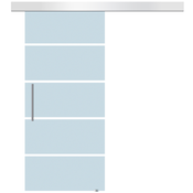 HOMCOM HOMCOM Notranja drsna vrata iz matiranega stekla z vodilom B2 in ročajem za kopalnico Kuhinja Stekleni studio 205 x 102,5 x 0,8 cm, (20745473)