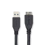 Nedis USB kabel | USB 3.2 Gen 1 | USB-A moški | USB Micro-B moški | 5 Gbps | Ponikljano | 0,50 m | Okrogla | PVC | Črna | Oznaka