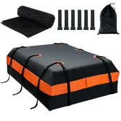 Costway Vodoodoben strešni kovček 600 L 132x100x43 cm črno oranžen