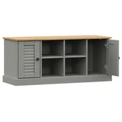 Klupa za cipele VIGO siva 106 x 35 x 45 cm od masivne borovine