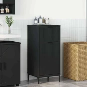 vidaXL Kopalniška omarica Črna 39.5 x 36 x 88 cm Konstruiran les