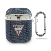Guess Etui za AirPods 1/2 Gen Guess Jeans, temno moder
