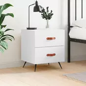 Vidaxl vidaXL Nočna omarica, bela, 40x35x47,5 cm, material na osnovi lesa