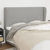 Vidaxl vidaXL Vzglavnik s krilci svetlo siv 203x23x118/128 cm blago