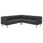 LILLEHEM Modularna ugaona sofa 4-sed, Gunnared tamnosiva/metal