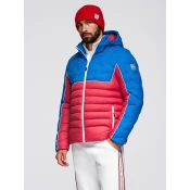 Ombre Mens long quilted jacket with large pockets - beige