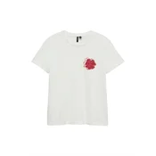 VERO MODA Majica  rdeča / bela