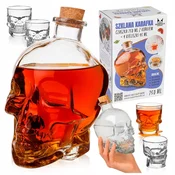 shumee Steklena karafa - lobanja 750 ml + 4 kozarci