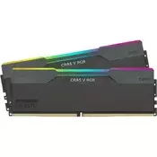 KLEVV CRAS V 32GB 6000MT/s DDR5 memorija CL30 set od 2, optimiziran za AMD, crni RGB KD5AGU880-60A300G