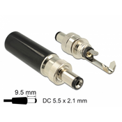 Delock DC connector male with plug size 5.5 x 2.1 mm and length 9.5 mm Dom