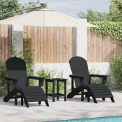 Vrtna stolica 2 pcs Crna 83 x 74 x 92 cm Polietilen
