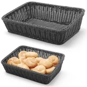 shumee Košara za kruh, poševni pravokotni kruh, črna 400x300x120 mm - Hendi 426661