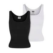 Womens Organic Basic Tank Top 2 Pack - Black + White