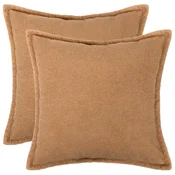 vidaXL Prevleka za blazino 2 pcs HOUTEN Bež 70 x 70 cm Bouclé