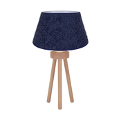 Duolla - Stona lampa BOUCLE 1xE27/15W/230V, precnik 28 cm, plava/drvo
