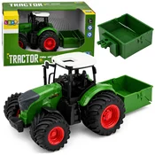 Traktor kmetijski LEAN TOYS 1:24 z razsipalnikom gnojila, zelena