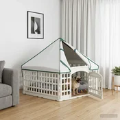 Ograda za Pse s 6 Panoa Bijela 179 x 151 x 114 cm Plastika