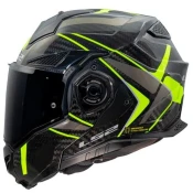 Karbonska preklopna čelada za motor LS2 Advant X Future II (FF901), rumena