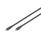 Digitus AK-300344-005-S USB kabel USB4 Gen 2x2 0,5 m USB C Črna