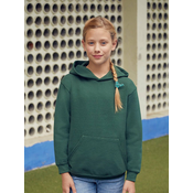 Bottle green childrens sweatshirt Classic kangaroo Fruit of the Loom