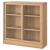 TONSTAD Element s kliz. stakl. vratima, hrastov furnir, 121x37x120 cm