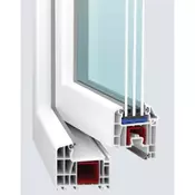 PVC okno Solid Elements (1200x1200 mm, belo, desno, trojna zasteklitev, 6-komorno, brez kljuke)
